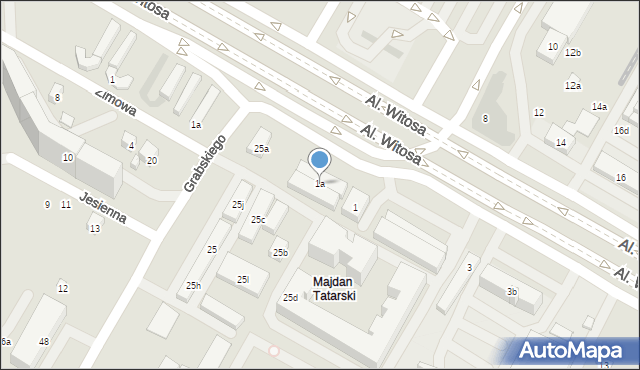 Lublin, Aleje Witosa Wincentego, 1a, mapa Lublina