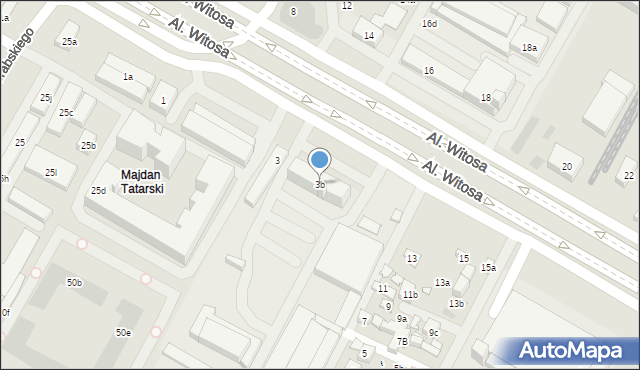 Lublin, Aleje Witosa Wincentego, 3b, mapa Lublina