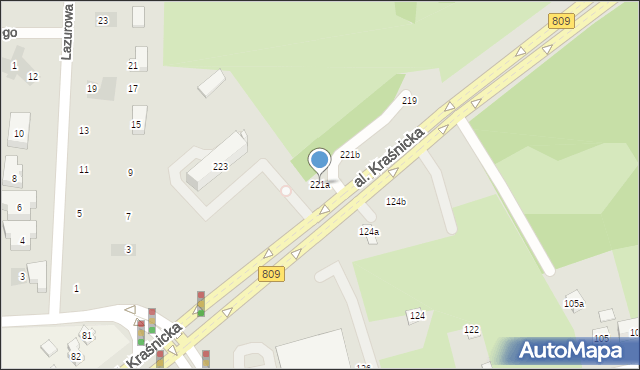 Lublin, Aleja Kraśnicka, 221a, mapa Lublina