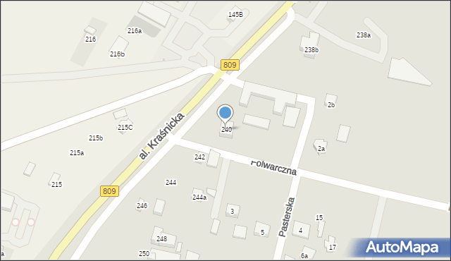 Lublin, Aleja Kraśnicka, 240, mapa Lublina