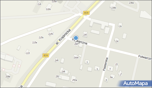 Lublin, Aleja Kraśnicka, 242, mapa Lublina