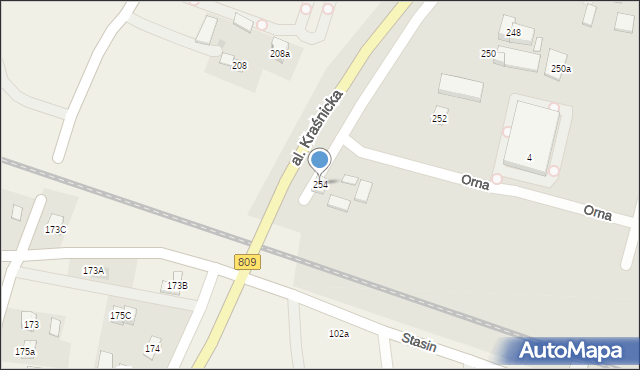 Lublin, Aleja Kraśnicka, 254, mapa Lublina