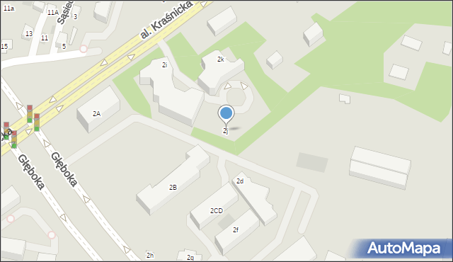 Lublin, Aleja Kraśnicka, 2j, mapa Lublina