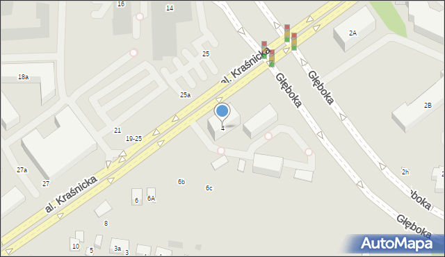 Lublin, Aleja Kraśnicka, 4, mapa Lublina