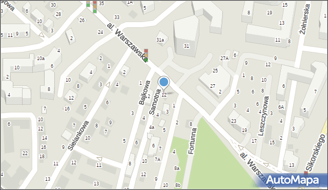 Lublin, Aleja Warszawska, 12, mapa Lublina