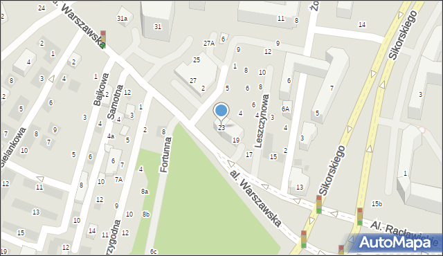 Lublin, Aleja Warszawska, 23, mapa Lublina