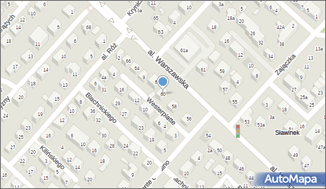 Lublin, Aleja Warszawska, 60, mapa Lublina