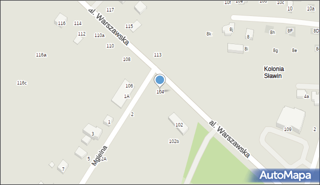 Lublin, Aleja Warszawska, 104, mapa Lublina
