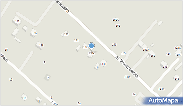 Lublin, Aleja Warszawska, 130a, mapa Lublina