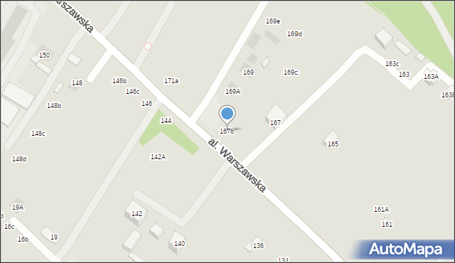 Lublin, Aleja Warszawska, 167b, mapa Lublina