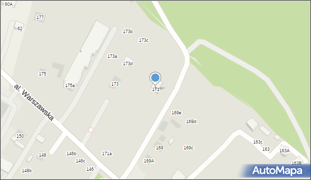 Lublin, Aleja Warszawska, 171, mapa Lublina