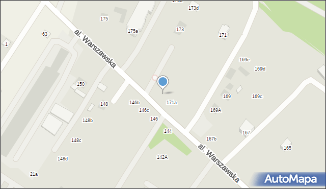 Lublin, Aleja Warszawska, 171b, mapa Lublina
