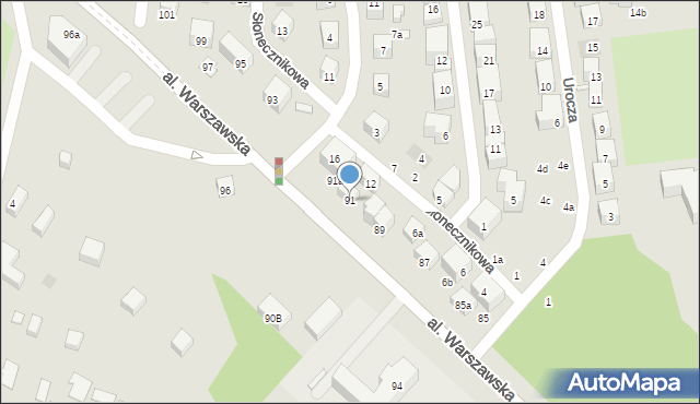 Lublin, Aleja Warszawska, 91, mapa Lublina
