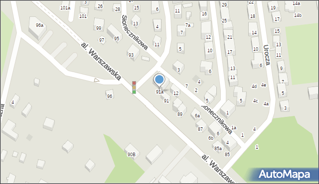 Lublin, Aleja Warszawska, 91a, mapa Lublina