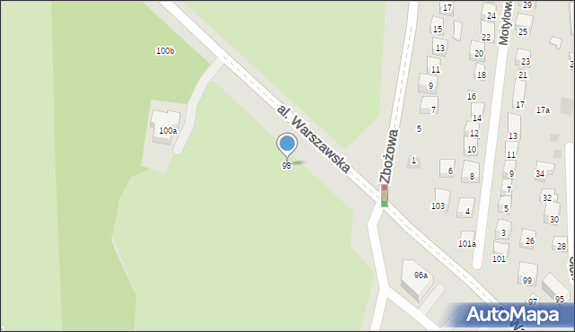 Lublin, Aleja Warszawska, 98, mapa Lublina