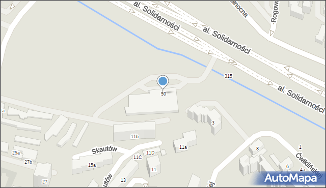 Lublin, Aleja Solidarności, 50, mapa Lublina