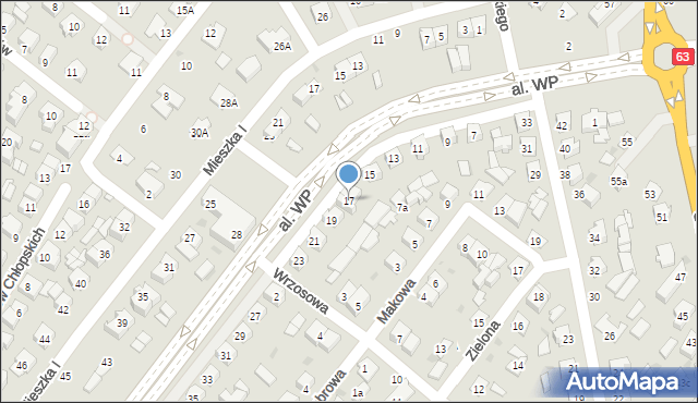 Łuków, Aleja Wojska Polskiego, 17, mapa Łuków