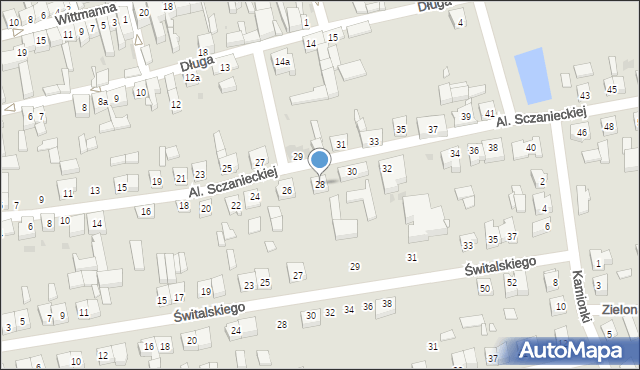 Lwówek, Aleja Sczanieckiej Emilii, 28, mapa Lwówek