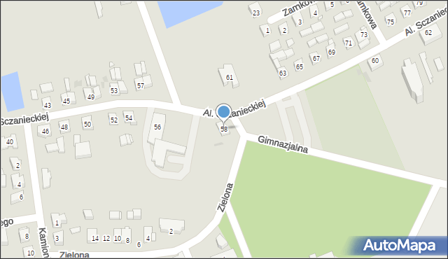 Lwówek, Aleja Sczanieckiej Emilii, 58, mapa Lwówek