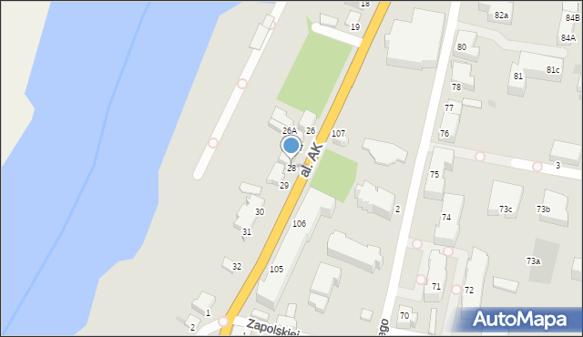 Malbork, Aleja Armii Krajowej, 28, mapa Malborka