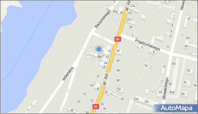 Malbork, Aleja Armii Krajowej, 44a, mapa Malborka