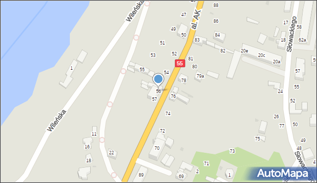 Malbork, Aleja Armii Krajowej, 56, mapa Malborka