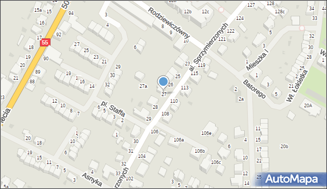 Malbork, Aleja Sprzymierzonych, 27, mapa Malborka