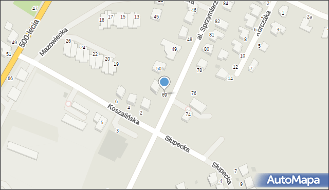 Malbork, Aleja Sprzymierzonych, 69, mapa Malborka