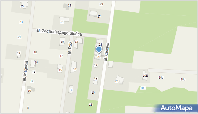 Marianów, Aleja Cisowa, 21, mapa Marianów
