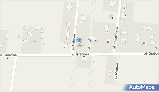 Marianów, Aleja Grabowa, 50, mapa Marianów