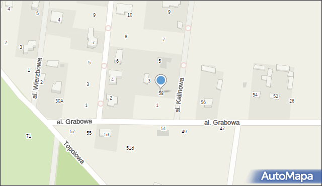 Marianów, Aleja Grabowa, 58, mapa Marianów