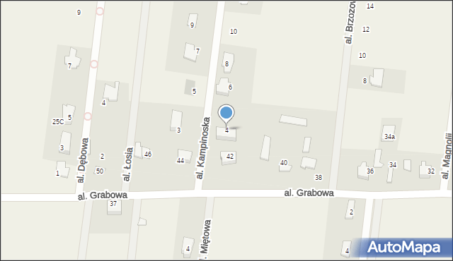 Marianów, Aleja Kampinoska, 4, mapa Marianów