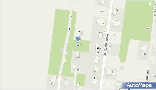 Marianów, Aleja Łosia, 20, mapa Marianów