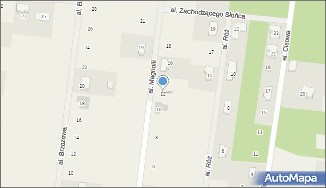 Marianów, Aleja Magnolii, 12, mapa Marianów