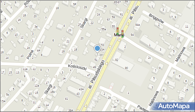 Marki, Aleja Piłsudskiego Józefa, marsz., 51A, mapa Marki