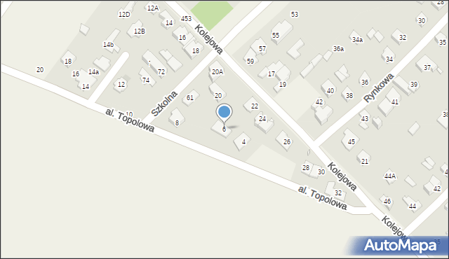 Michałowice, Aleja Topolowa, 6, mapa Michałowice