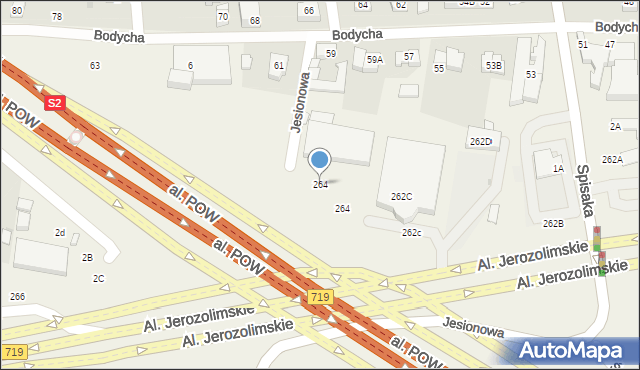 Michałowice, Aleje Jerozolimskie, 264, mapa Michałowice