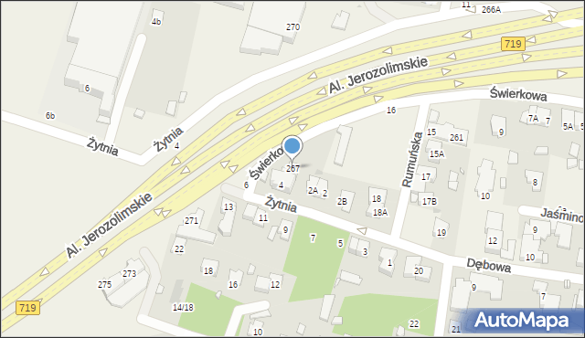 Michałowice, Aleje Jerozolimskie, 267, mapa Michałowice