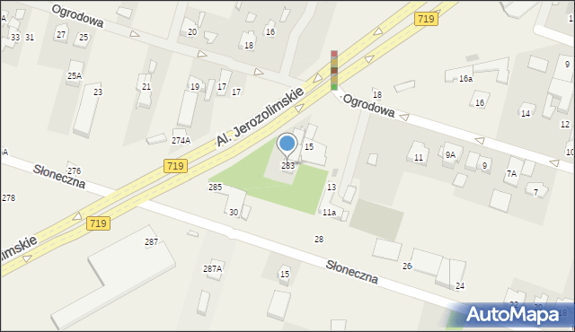 Michałowice, Aleje Jerozolimskie, 283, mapa Michałowice