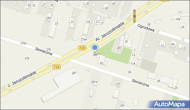 Michałowice, Aleje Jerozolimskie, 285, mapa Michałowice