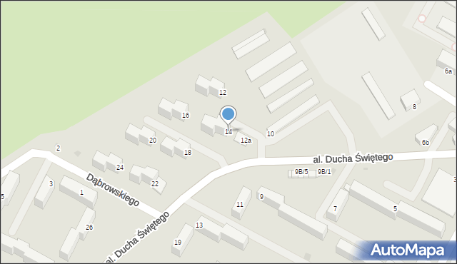 Mielec, Aleja Ducha Świętego, 14, mapa Mielca