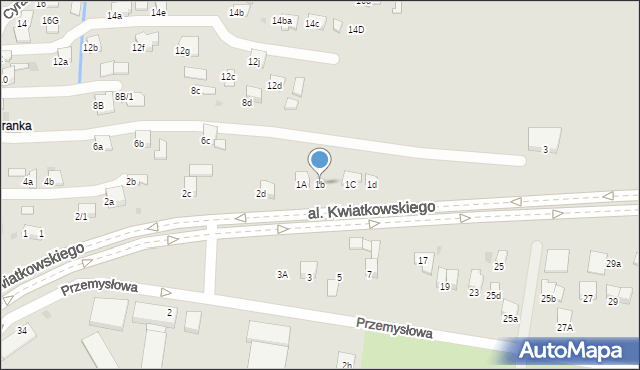 Mielec, Aleja Kwiatkowskiego, 1b, mapa Mielca