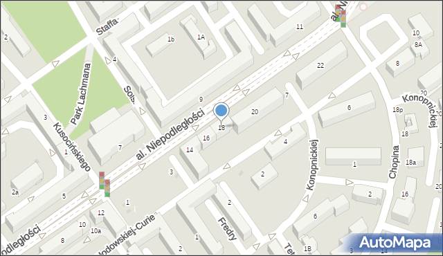 Mielec, Aleja Niepodległości, 18, mapa Mielca