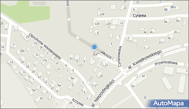 Mielec, Aleja Niepodległości, 21a, mapa Mielca