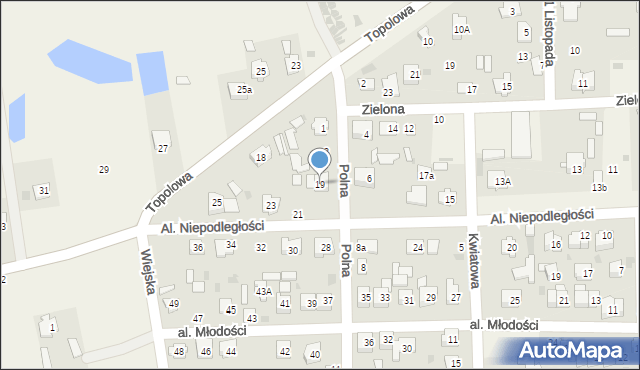 Milejów-Osada, Aleje Niepodległości, 19, mapa Milejów-Osada
