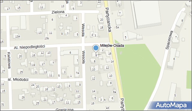 Milejów-Osada, Aleje Niepodległości, 4, mapa Milejów-Osada