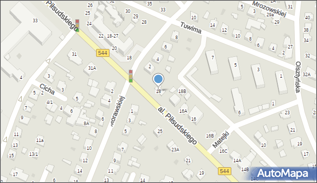 Mława, Aleja Piłsudskiego Józefa, marsz., 18, mapa Mława