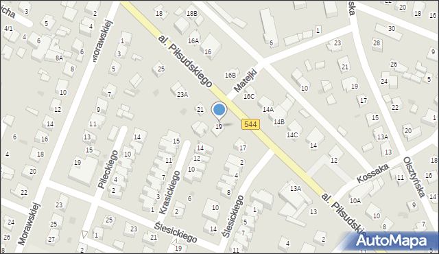 Mława, Aleja Piłsudskiego Józefa, marsz., 19, mapa Mława