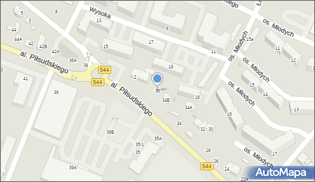 Mława, Aleja Piłsudskiego Józefa, marsz., 36, mapa Mława
