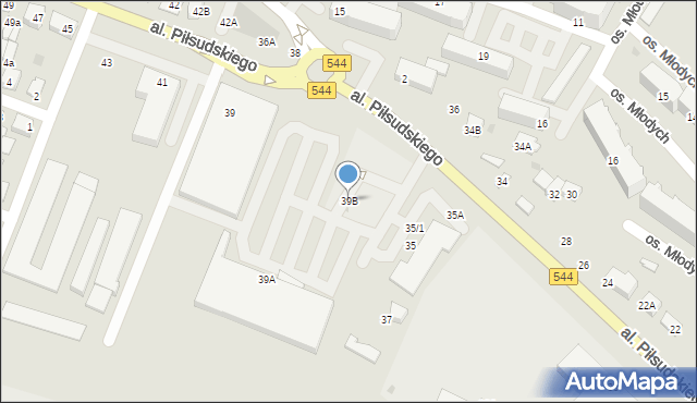Mława, Aleja Piłsudskiego Józefa, marsz., 39B, mapa Mława
